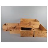 4x The Bid Assorted Wood Crates