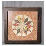 Framed Antique Quilt Piece Under Glass