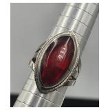 Red Vintage Boho Ring Sz 7