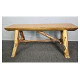 Handmade Heavy Solid Oak Bench