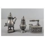 3x The Bid Vintage Pewter Miniatures