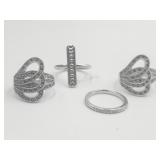 4 Nice Fashion Rings Sz 8