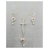 Cottage Core Victorian Rose And Crystal 22in