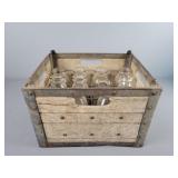 13 Pc Antique Milk Bottles And Carrier