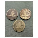 Lot Of 3 Flying Eagle Cents - 1857