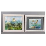 2x The Bid Mermaid In White Frames