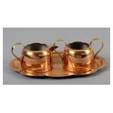 Coppercraft Guild Creamer & Sugar Set W/ Tray