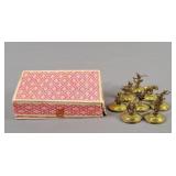 Vintage Bronze Place Card Holders W/ Orig Box