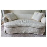 Century Furn Vintage Kidney Shaped White Sofa