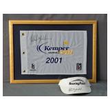 Phil Mickelson Signed 2001 Kemper Opn Visor & Flag