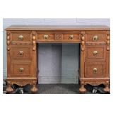 Vintage Solid Walnut Small Knee Hole Desk