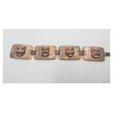 Copper Tragedy Comedy Link Bracelet 7in
