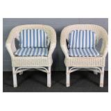 2x The Bid Heavy Synthetic Wicker Patio Arm Chairs