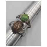 .925 Sz 10 Rings Tw7.6g Faux  Stones