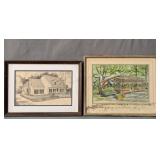 2x The Bid Ronald Williams Original Art Framed