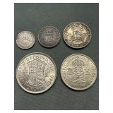 Collection Of English Silver Coins 1930
