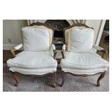 2x The Bid Lexington Vintage Walnut Accent Chairs