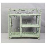 Vintage Style Wicker Shelf With Pastel Finish