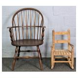 Lot Beautiful Solid Oak Windsor Style Chairs