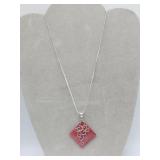 .925 Sterling Silver Sponge Coral 18in Necklace