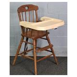 Fisher Price Vintage Wooden High Chair W/ Tray