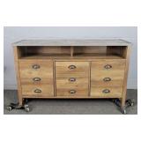Walker Edison Mfg Wood Industrial 3 Door Sideboard