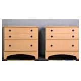 2x The Bid Mdf 2 Drawer Night Stand