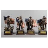 4x The Bid John Wayne Figures W/ Ships
