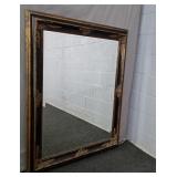 Ornate Wood Frame Wallhung Beveled Mirror