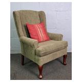 Very Nice Upholstered Accent Arm Chair W/ Throw