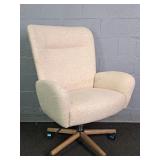 Upholstered Adj Height Rolling Swivel Arm Chair