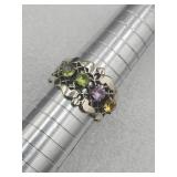 Multi Gemstone Mothers Ring Sz 9