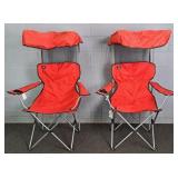 2x The Bid Mac Folding Camp Chair W/ Canopy