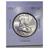 1955 Franklin Silver Half Dollar - Brilliant Unc