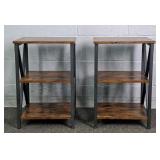 2x The Bid Mfg Wood And Metal 3 Tier Stands