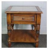 Palm Springs Rattan Solid Wood Side Table