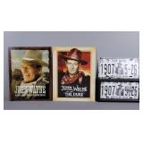 4x The Bid John Wayne Metal Signs & Clock