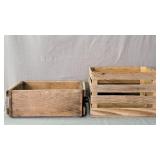 2x The Bid Vintage Rustic Wood & Metal Crates