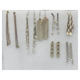 Retro Long Goldtone Dangle Pierced Earrings