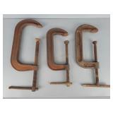 3x The Bid Vintage C Clamps