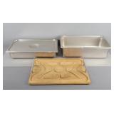 3x The Bid Deep 2 Deep Hotel Pans & Cutting Board