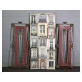 Architectural Print On Canvas W/ Metal Side Panels
