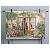 Woven Tapestry On Wall Hung Metal Rod