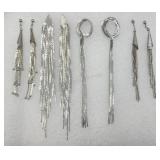 Long Multi Chain Dangle Tassel Pierced Earrings