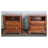 2x The Bid Vaughan Bassett Mfg Wood Nightstand