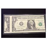 Unusual $1 Federal Reserve Note Cut Error - Unc