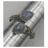 925 Sterling Silver Moonstone Ring Sz 10