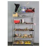Large Lot Asst Tools & More- Rack Not Included