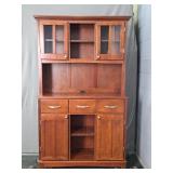 Mfg Wood Cherry Finish 2 Pc Buffet W/ Hutch
