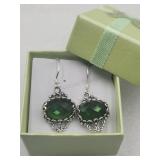 925 Sterling Silver Green Multifaceted Stone